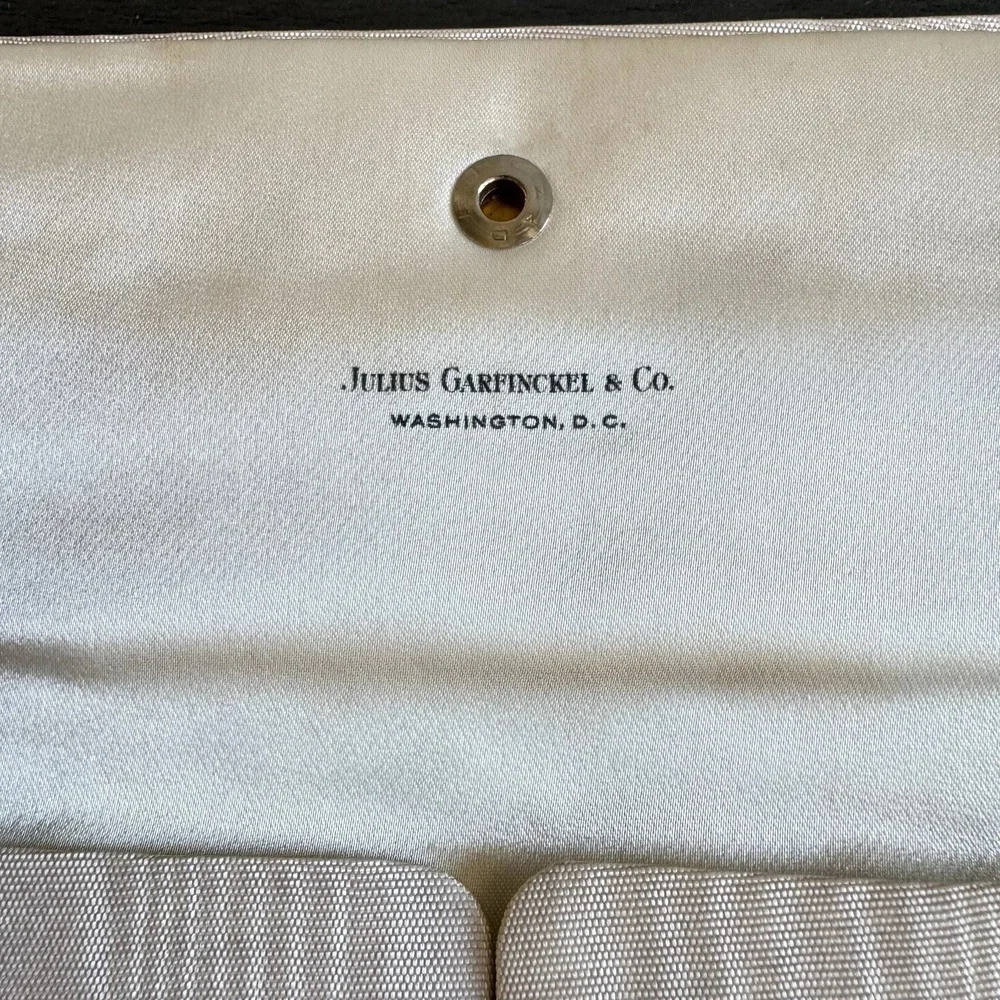 Vintage Julius Garfinckel Travel Jewelry Case Satin‎ Pouch Made in Italy 7